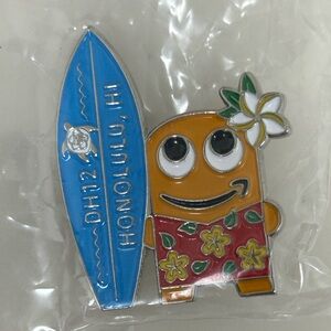 Amazon Hawaii DHi2 Employee Mascot PECCY Pin w/ Surf Board🧡💙Limited Edition.